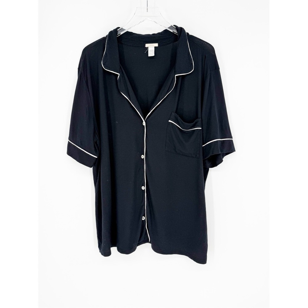 Eberjey Gisele Short Sleeve Pajama Top XL Black - Picture 2 of 6